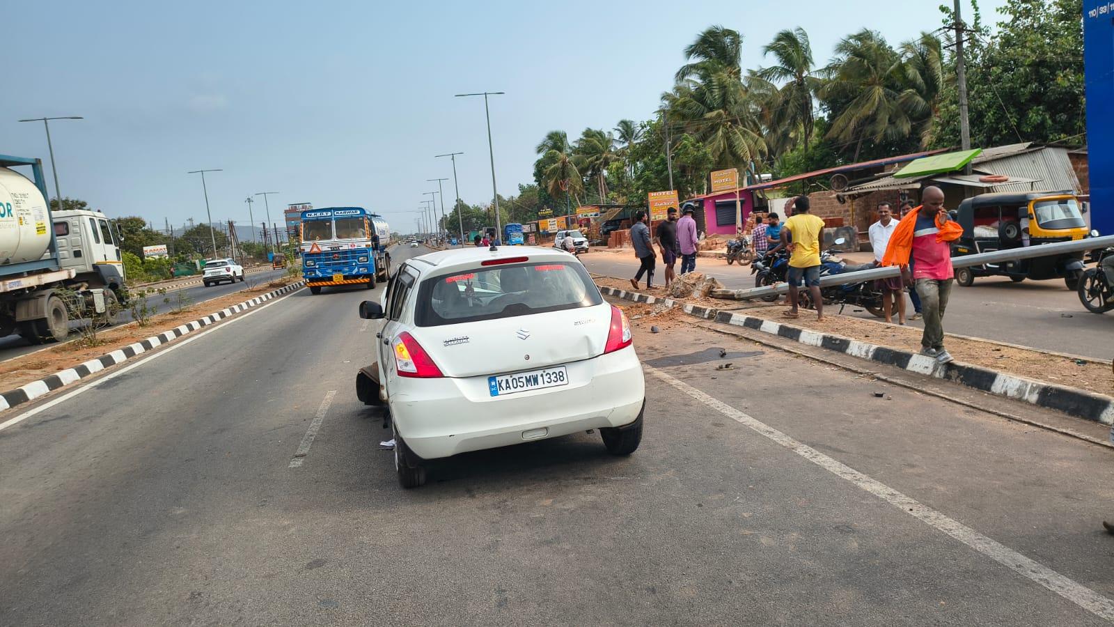 One Killed, three injured as car crashes into electric pole in Murdeshwar