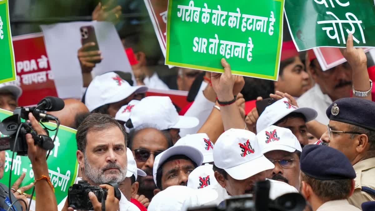 Opposition MPs detained en route to EC, Rahul Gandhi says struggle is to protect Constitu