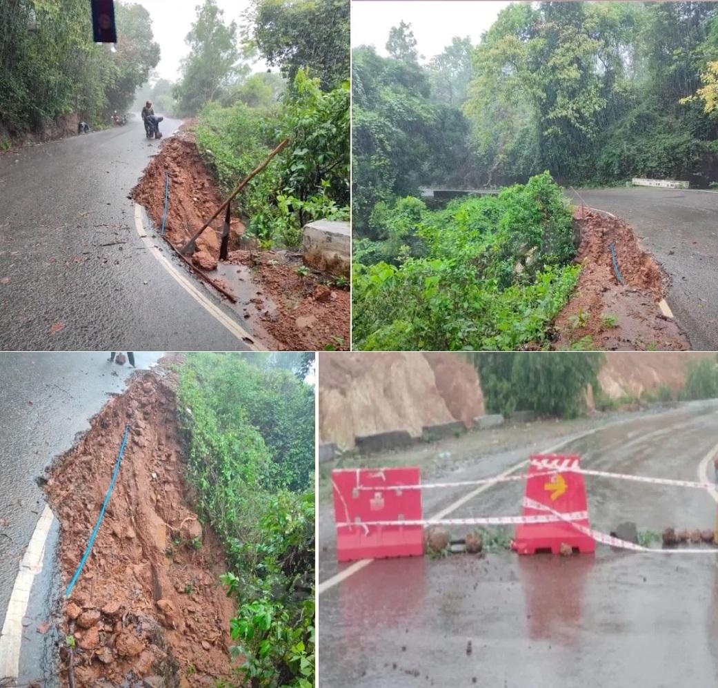 Mirjan-Katgaal road temporarily closed due to landslide risk near Kumta