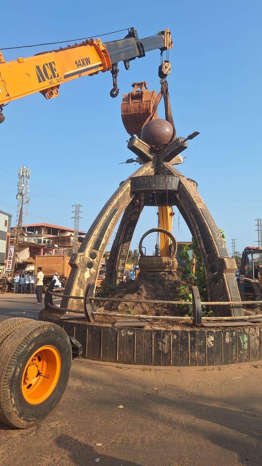 Bhatkal: Clock tower at Shamsuddin Circle razed for NH-66 widening